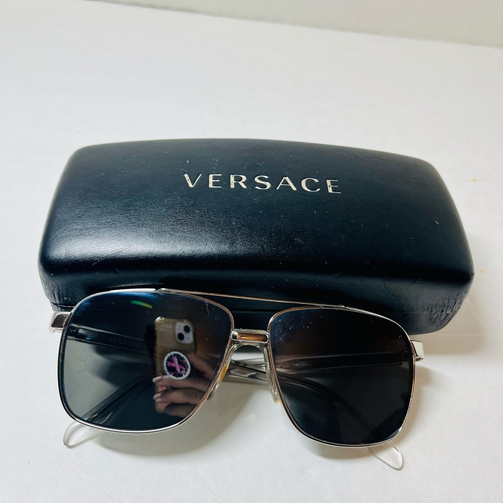 VERSACE MIRROR AVIATOR SUNGLASSES (UNISEX) (PRESCRIPTION LENSES/CAN BE REPLACED